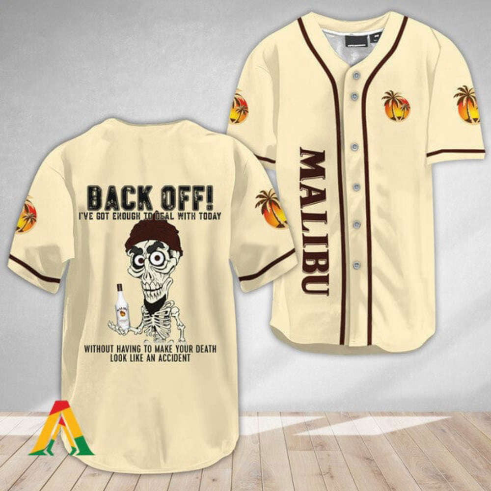 Stylish Achmed Baseball Jersey with Malibu Rum: Back Off! Shop Now - Aopprinter