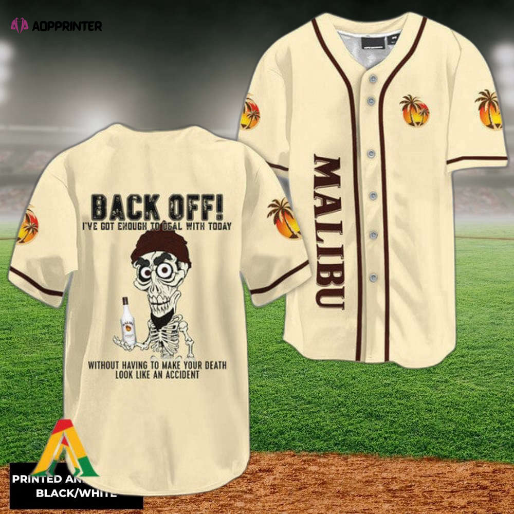 Stylish Achmed Baseball Jersey with Malibu Rum: Back Off! Shop Now - Aopprinter