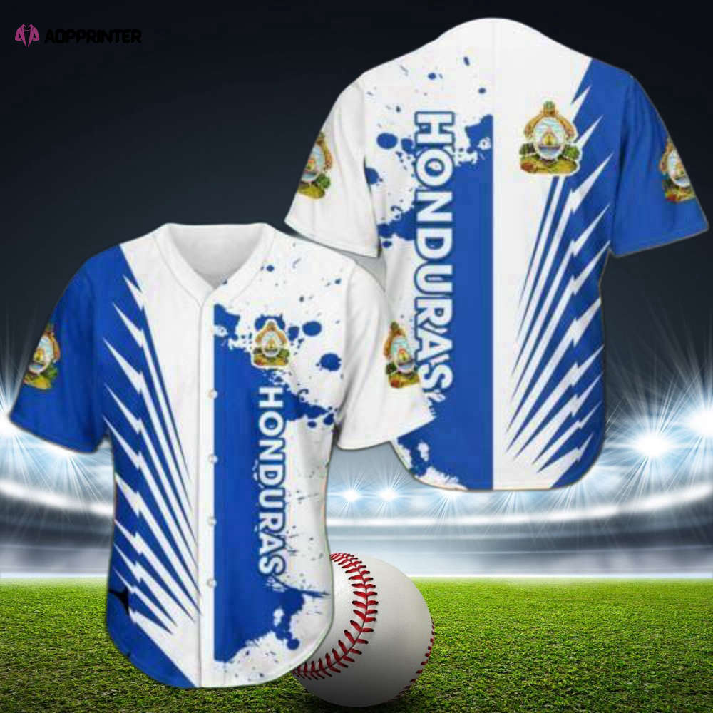 Stylish Blue White Honduras Baseball Jersey - Simple Design Top Quality - Aopprinter