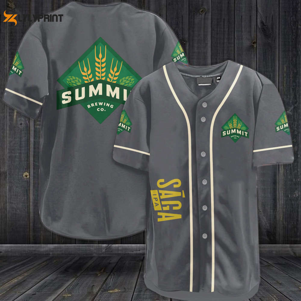 Summit Brewing Co. Saga IPA Baseball Jersey - Gray - lylyprint.com