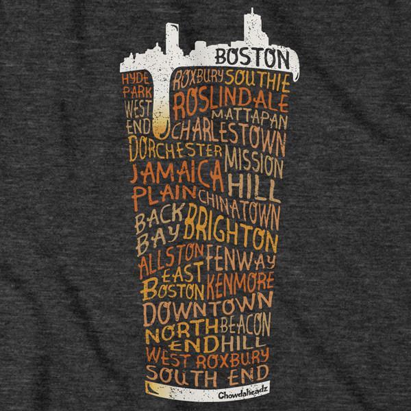 Boston Neighborhood Pint Glass T-Shirt