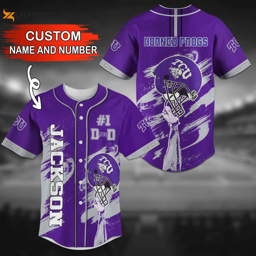 TCU Horned Frogs Personalized Baseball Jersey - lylyprint.com