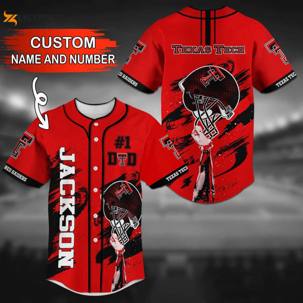 Texas Tech Red Raiders Personalized Baseball Jersey BJ0177 - lylyprint.com