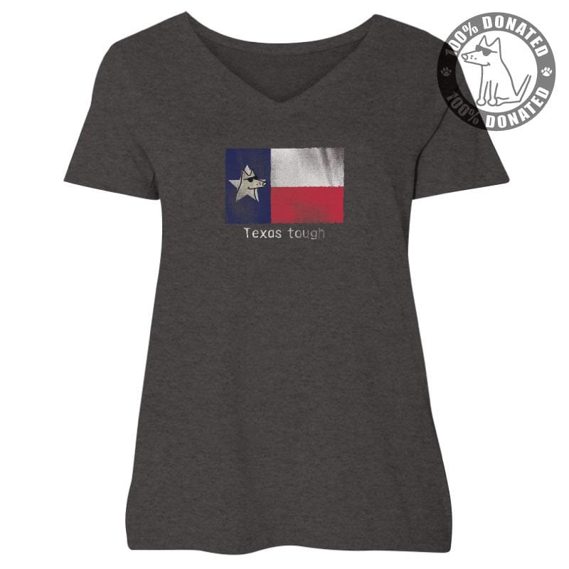 Texas Tough - Ladies Curvy V-Neck Tee