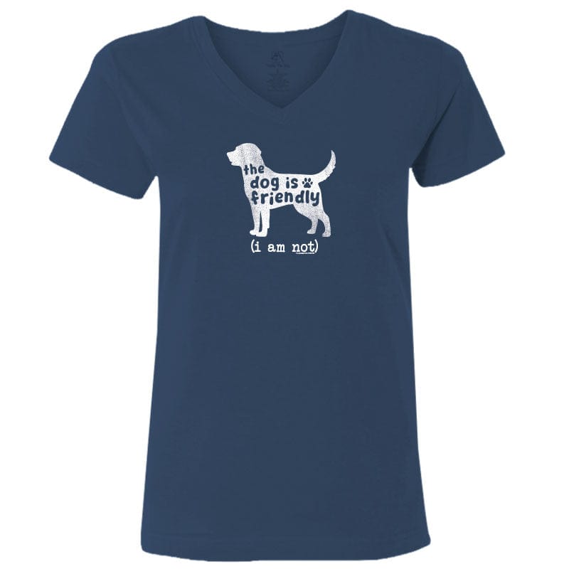The Dog is Friendly - Ladies T-Shirt V-Neck