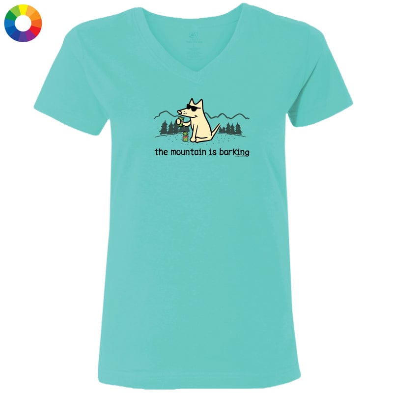 The Mountain is Barking - Ladies T-Shirt V-Neck