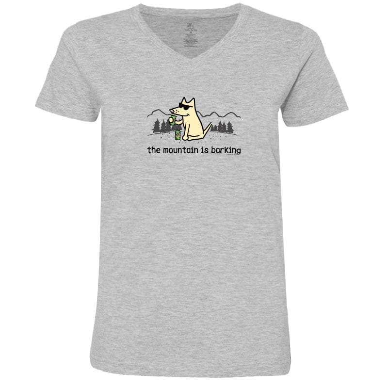 The Mountain is Barking - Ladies T-Shirt V-Neck