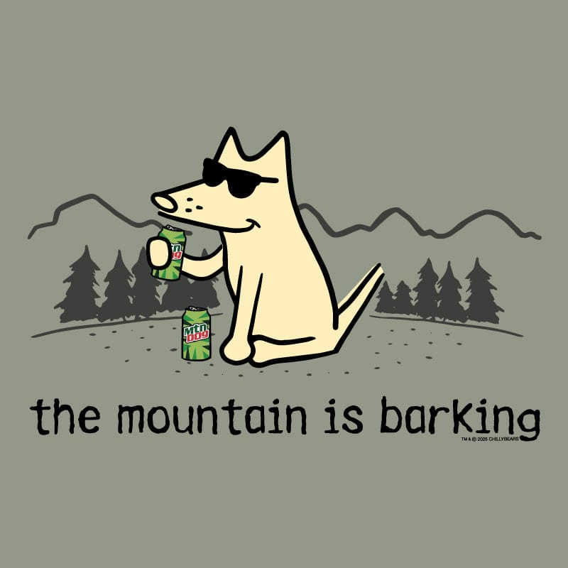 The Mountain is Barking - Ladies Curvy V-Neck Tee