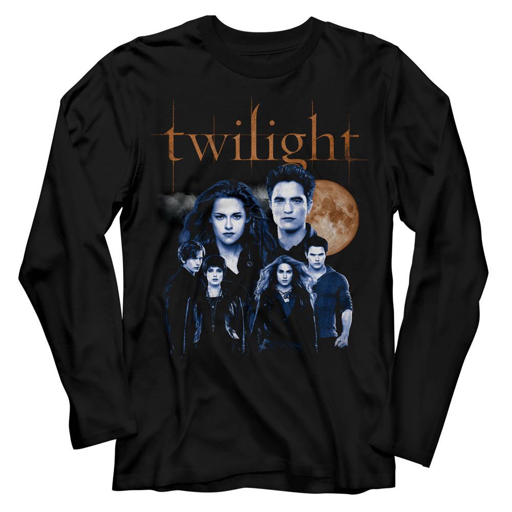 The Twilight Saga - Twilight Cullen Family With Moon Long Sleeve Boyfriend Tee