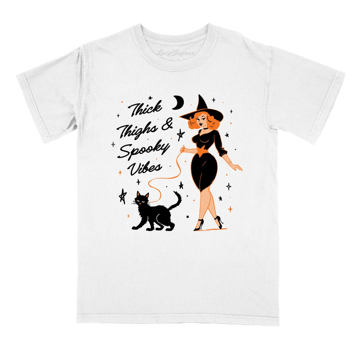 Thick Thighs and Spooky Vibes Comfort Colors Tee