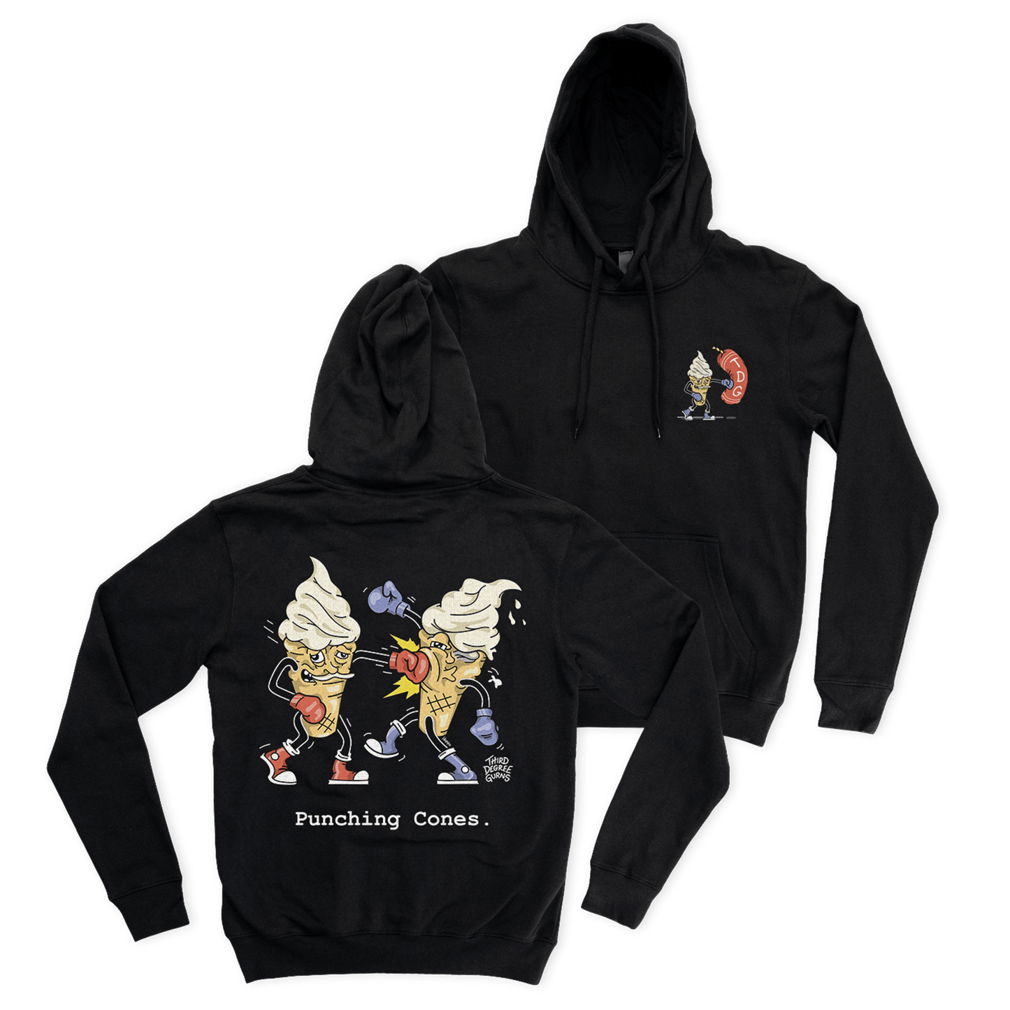 Punching Cones Hoodie Black