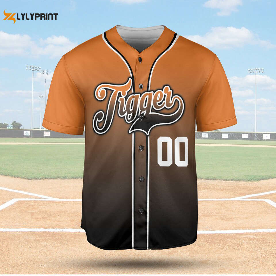Tigger Black Orange Baseball Jersey Shirt - lylyprint.com