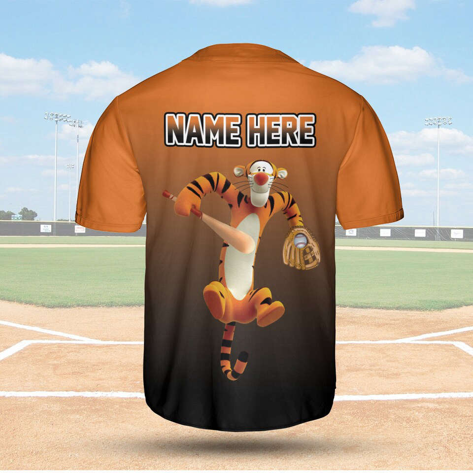 Tigger Black Orange Baseball Jersey Shirt - lylyprint.com