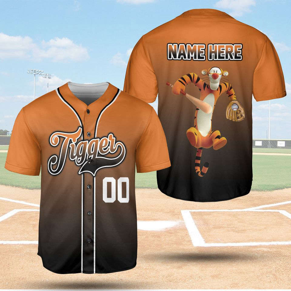 Tigger Black Orange Baseball Jersey Shirt - lylyprint.com