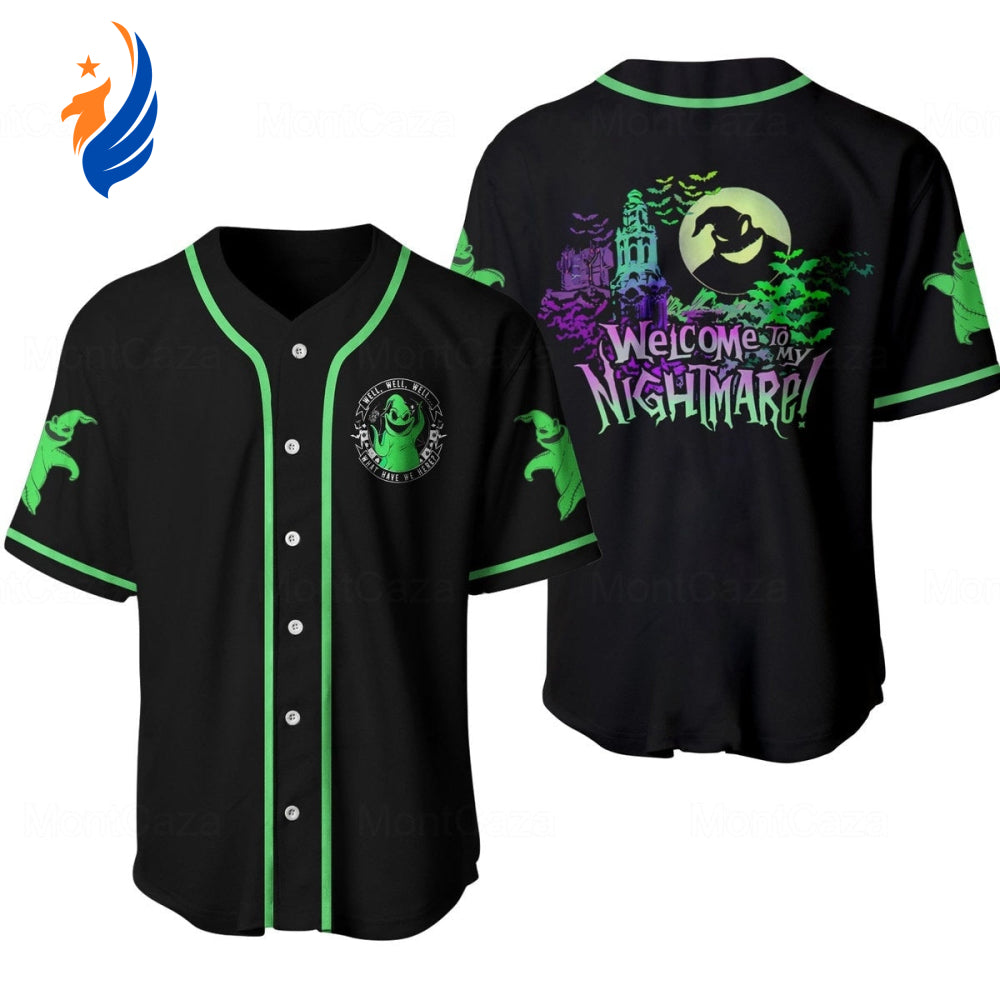 Welcome to My Nightmare: TNBC Jersey Oogie Boogie Black Baseball Shirt - Engaging TNBC Baseball Jersey - Bafud