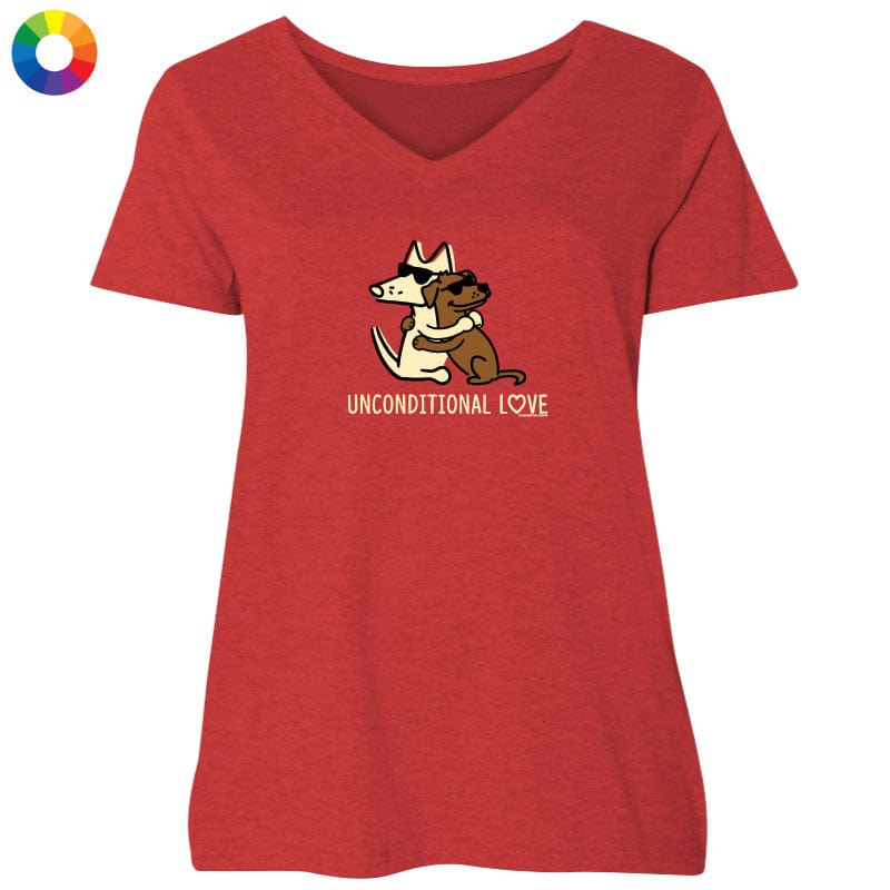 Unconditional Love - Ladies Curvy V-Neck Tee