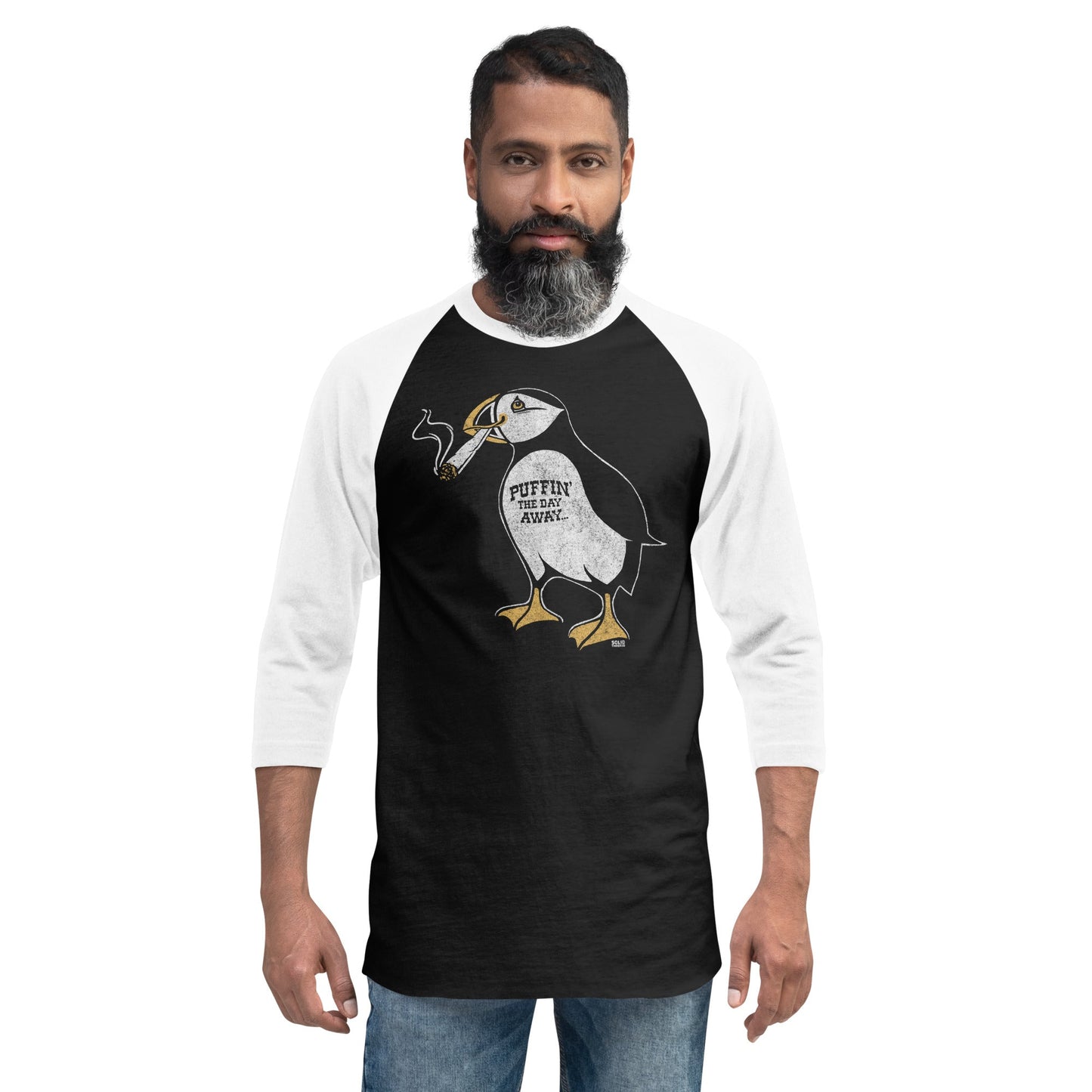 Unisex Puffin Away 3/4 Sleeve Baseball T-Shirt