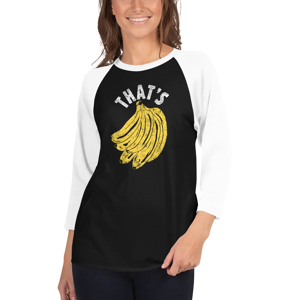 Unisex That's Bananas 3/4 Sleeve Baseball T-Shirt