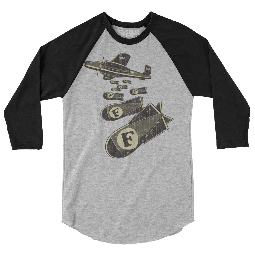 Unisex F-Bombs 3/4 Sleeve Baseball T-Shirt