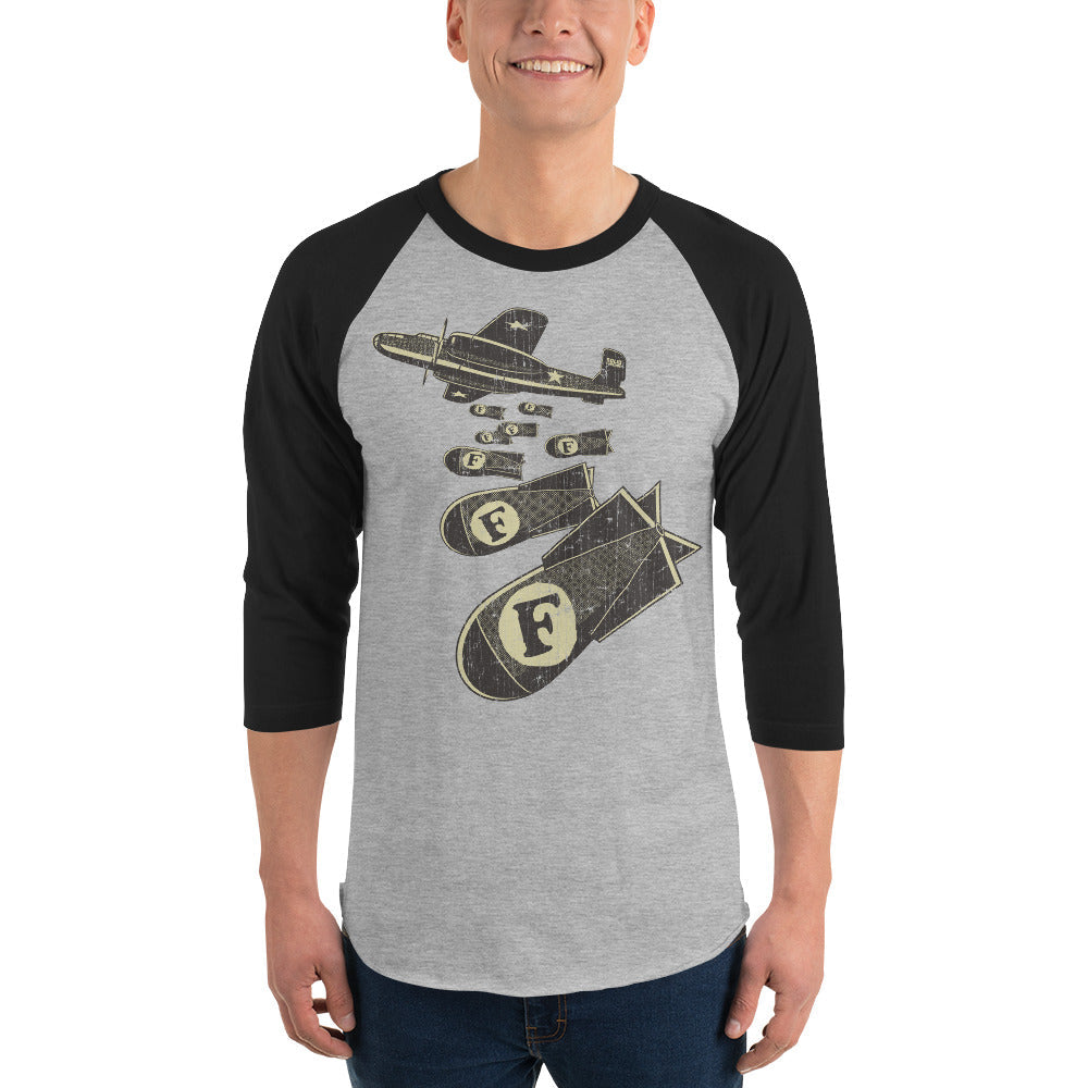 Unisex F-Bombs 3/4 Sleeve Baseball T-Shirt