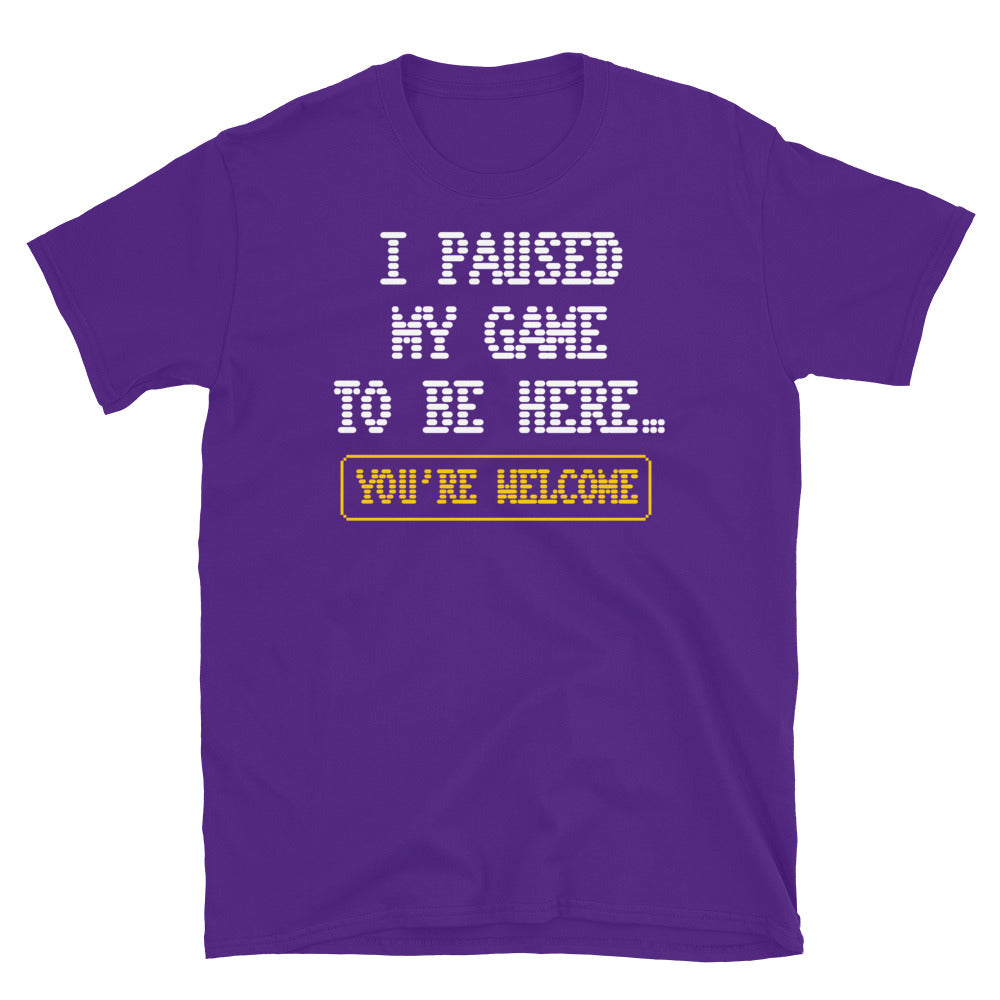 I Paused My Game To Be HereÃ¢â‚¬Â¦ You're Welcome T-shirt