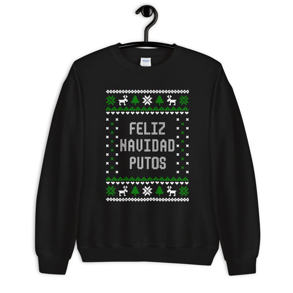 Feliz Navidad Putos Ugly Christmas Sweater Cotton Sweatshirt Style001