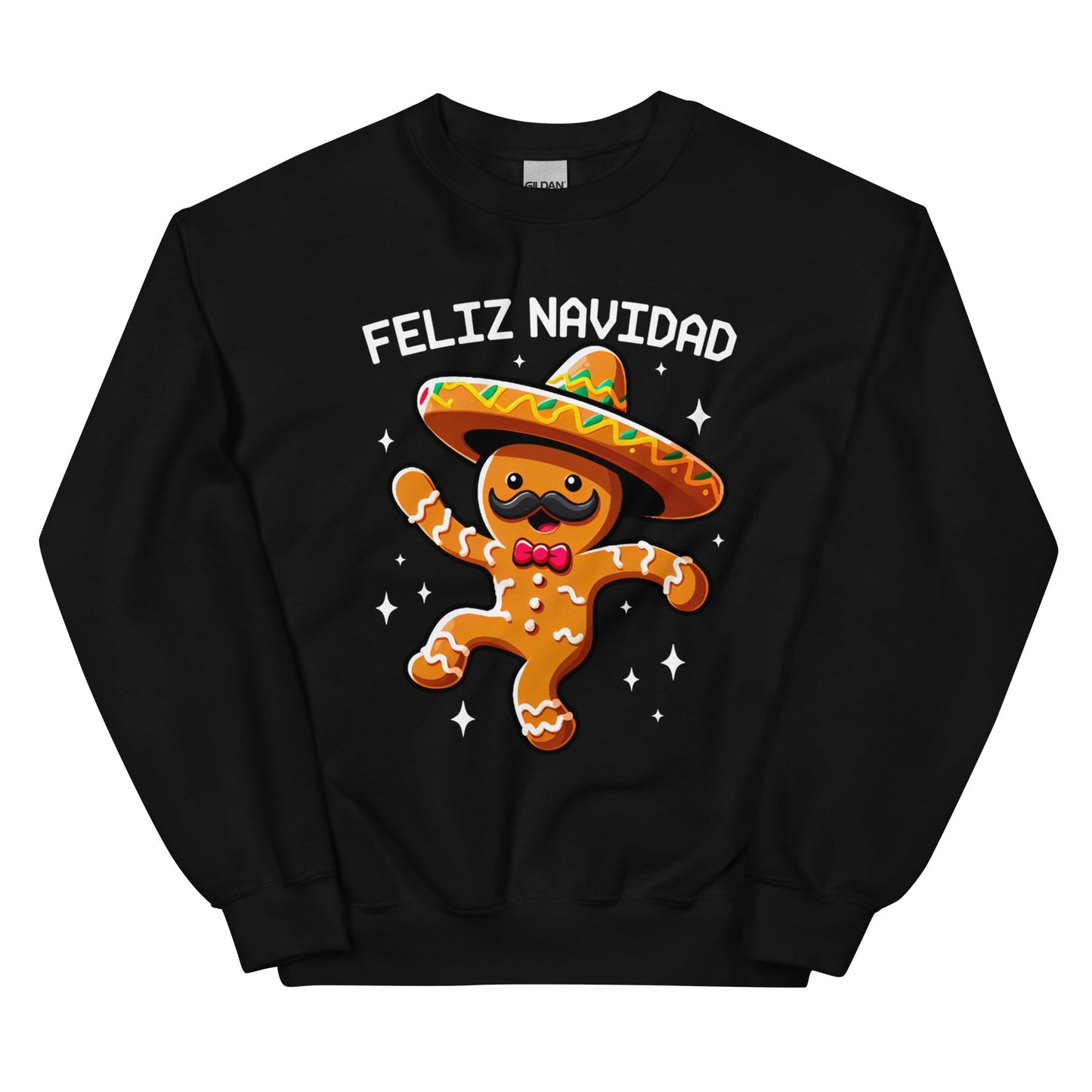 Feliz Navidad Gingerbread Cookie with Sombrero Sweatshirt