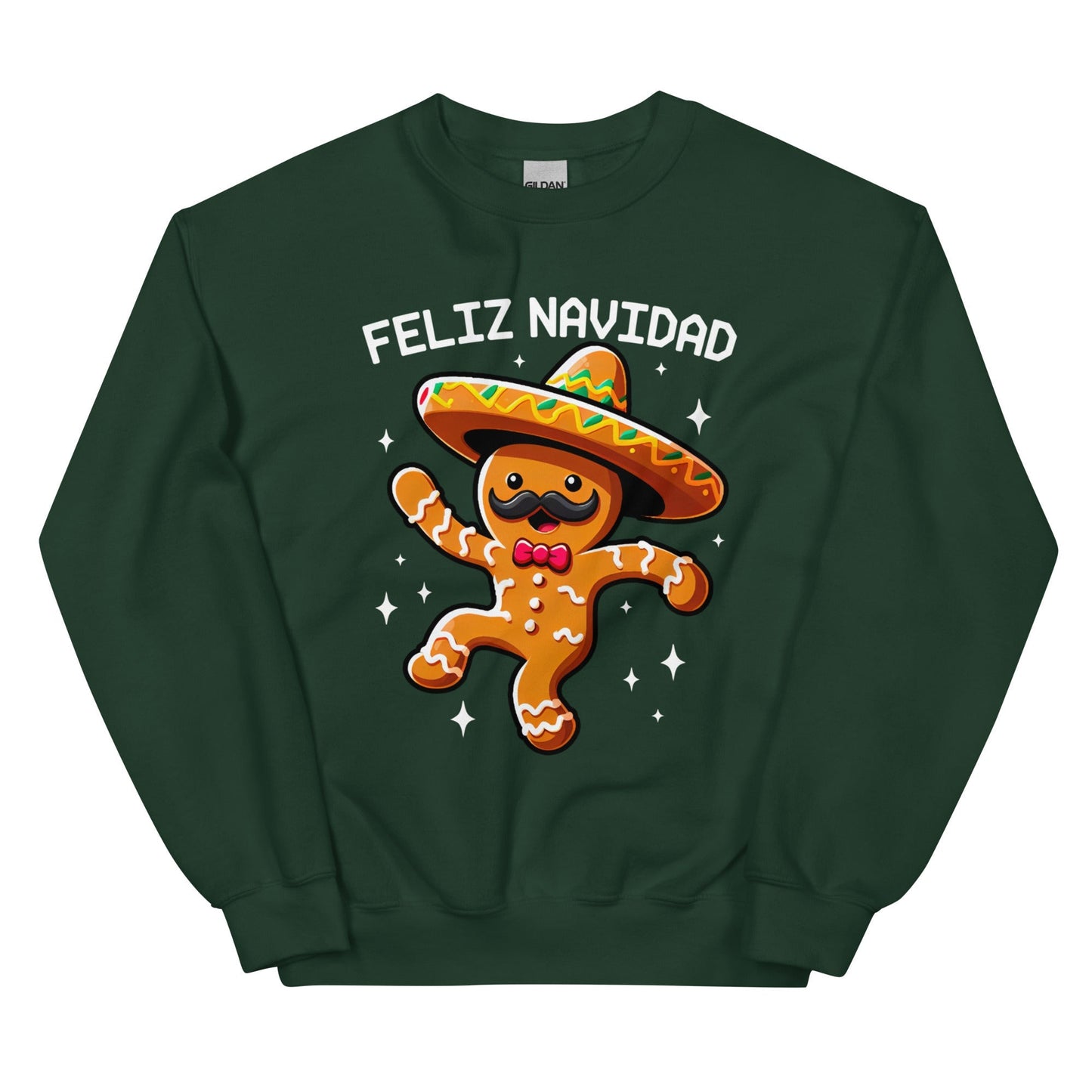 Feliz Navidad Gingerbread Cookie with Sombrero Sweatshirt