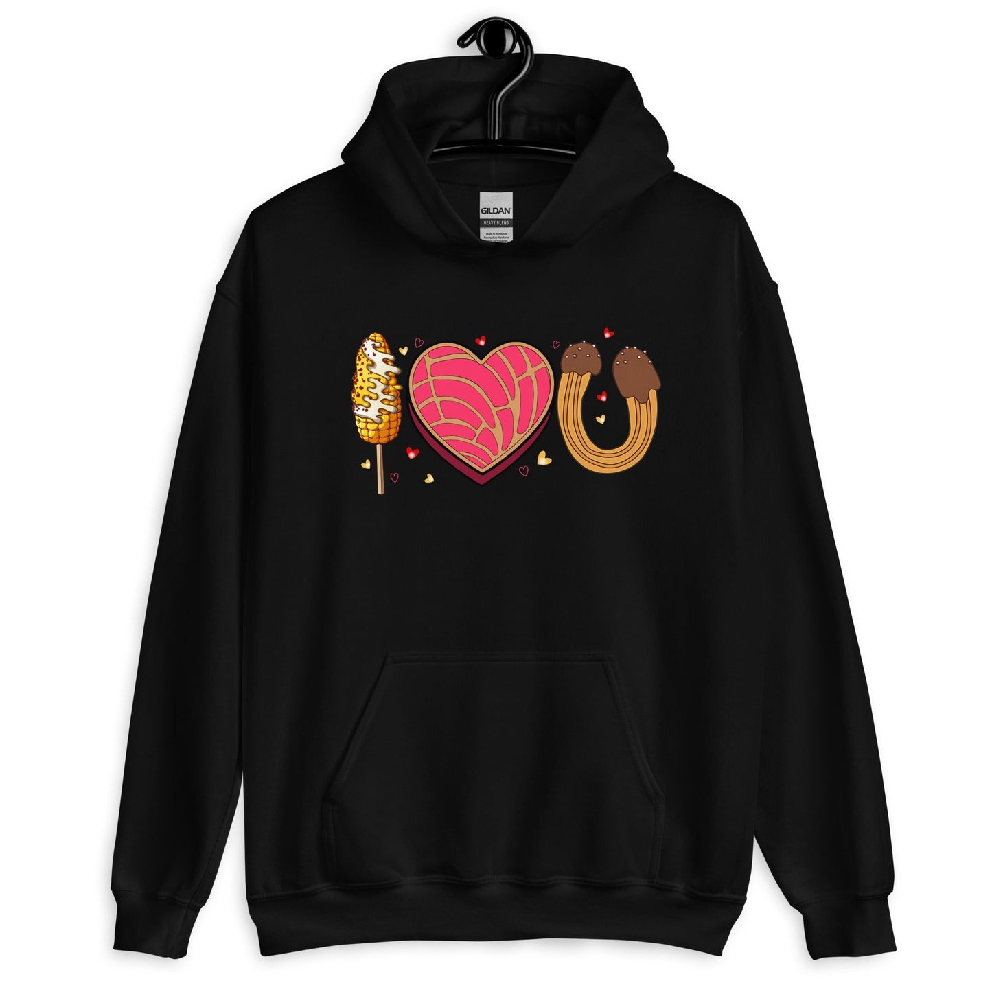 I Love U Conchas Elotes Churros Unisex Hoodie
