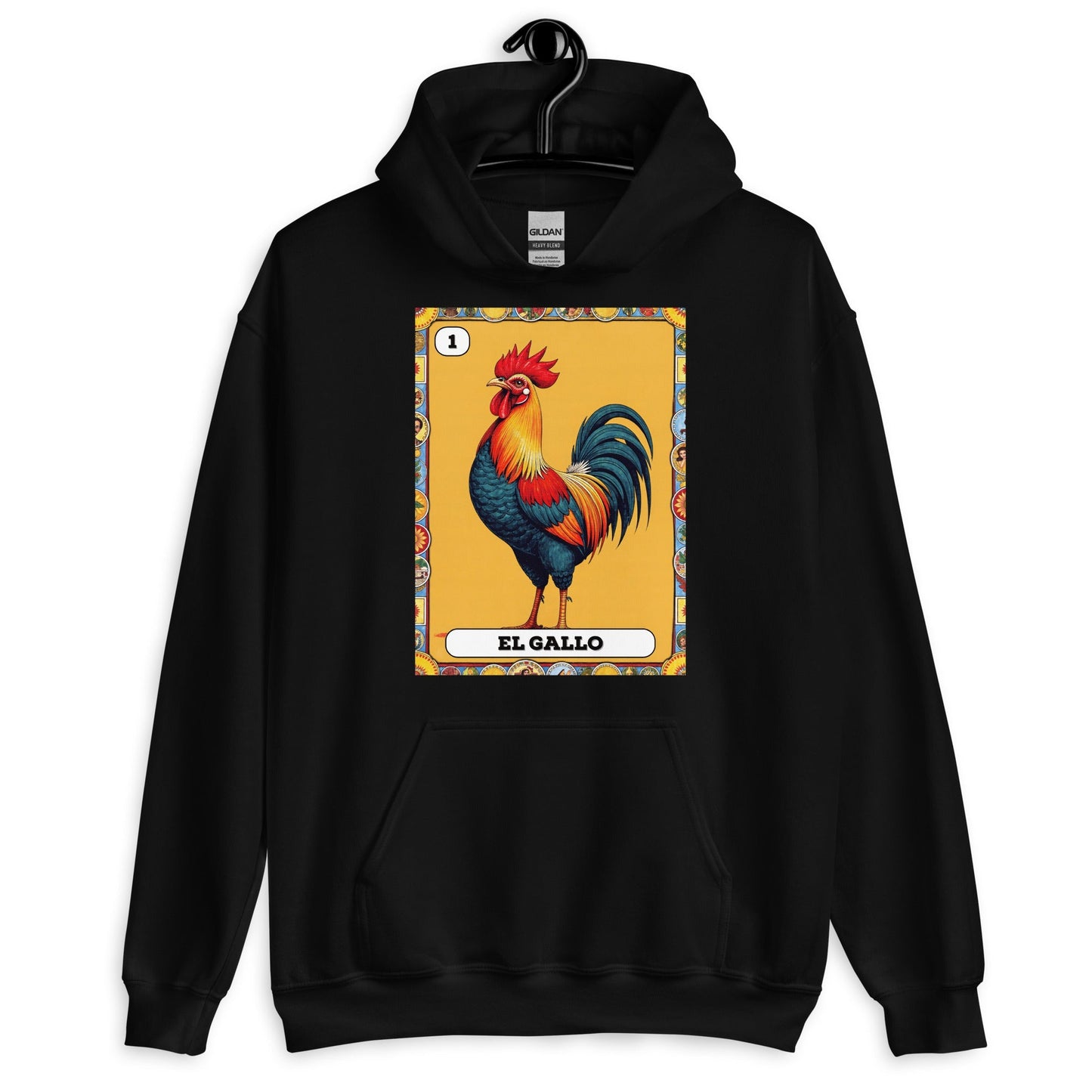 El Gallo Mexica Loteria Hoodie
