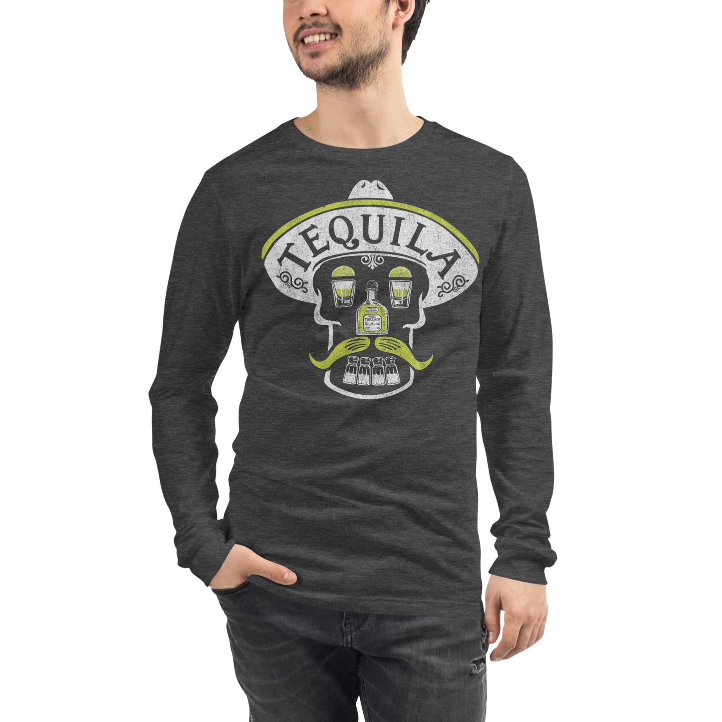 Unisex Tequila Skull Long Sleeve T-shirt