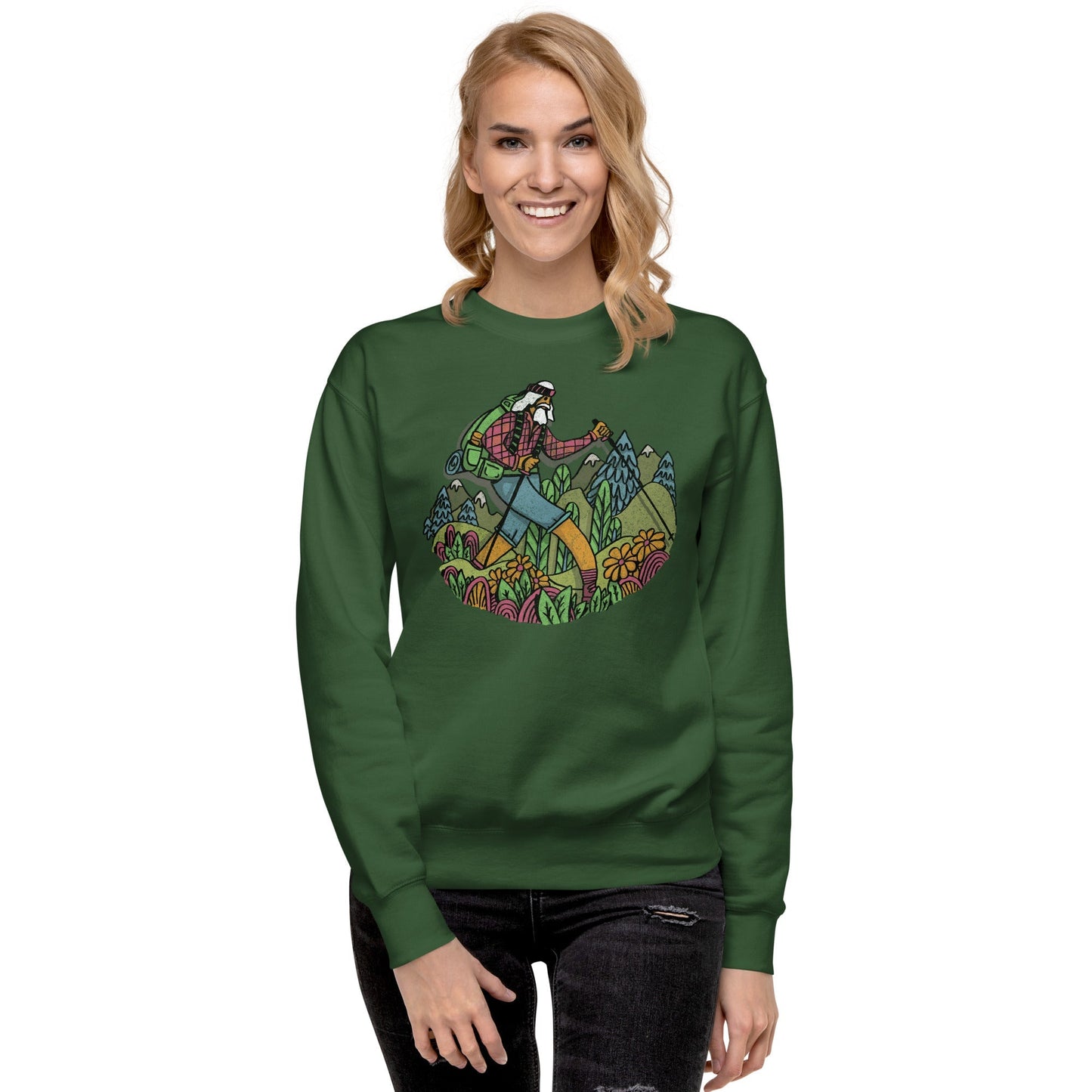Unisex Wise Hiker | Design by Dylan Fant Classic Fleece Sweatshirt