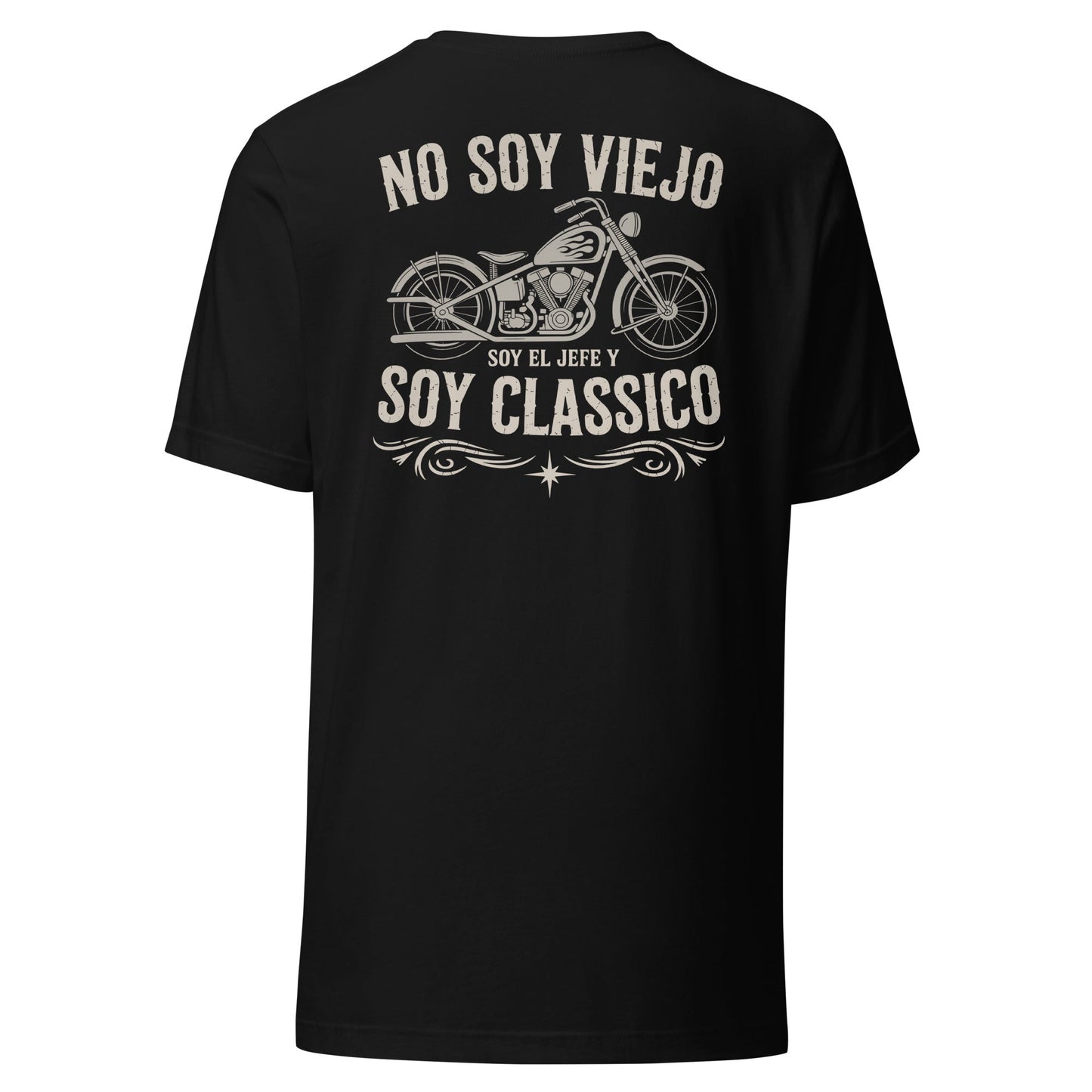 No Soy Viejo Soy El Jefe Biker Back Print T-Shirt