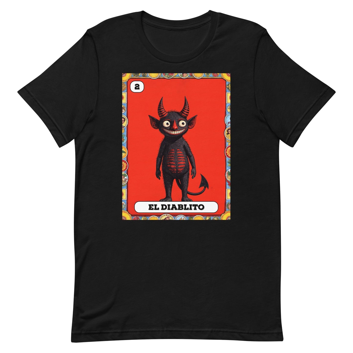 El Diablito Mexican Loteria T-Shirt Style001