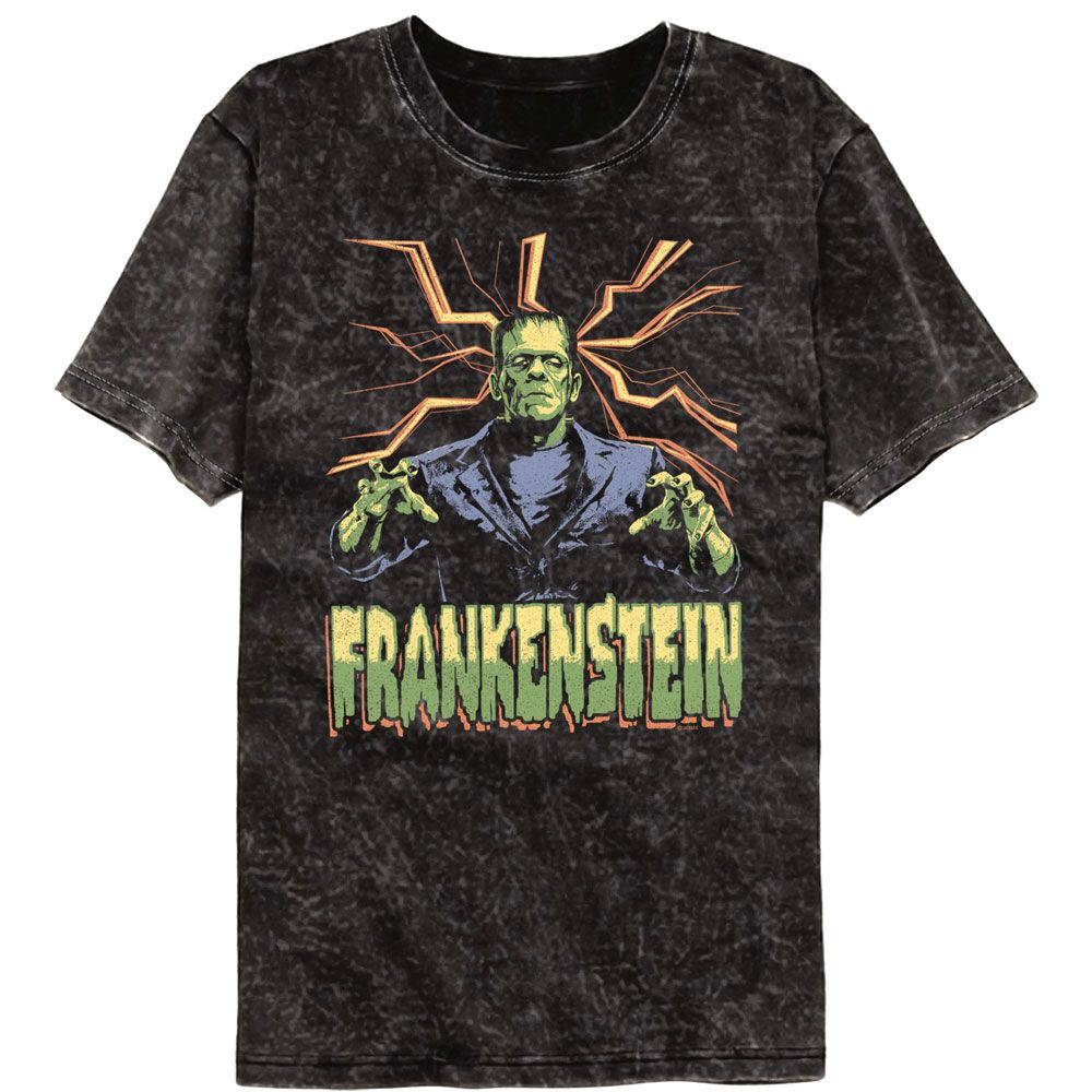 Universal Monsters Frank Lightning Bg Mineral Wash T-Shirt