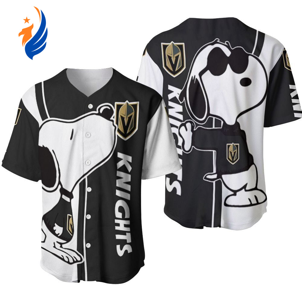 Vegas Golden Knights snoopy lover Printed Baseball Jersey - Gift for Women Men - Bafud