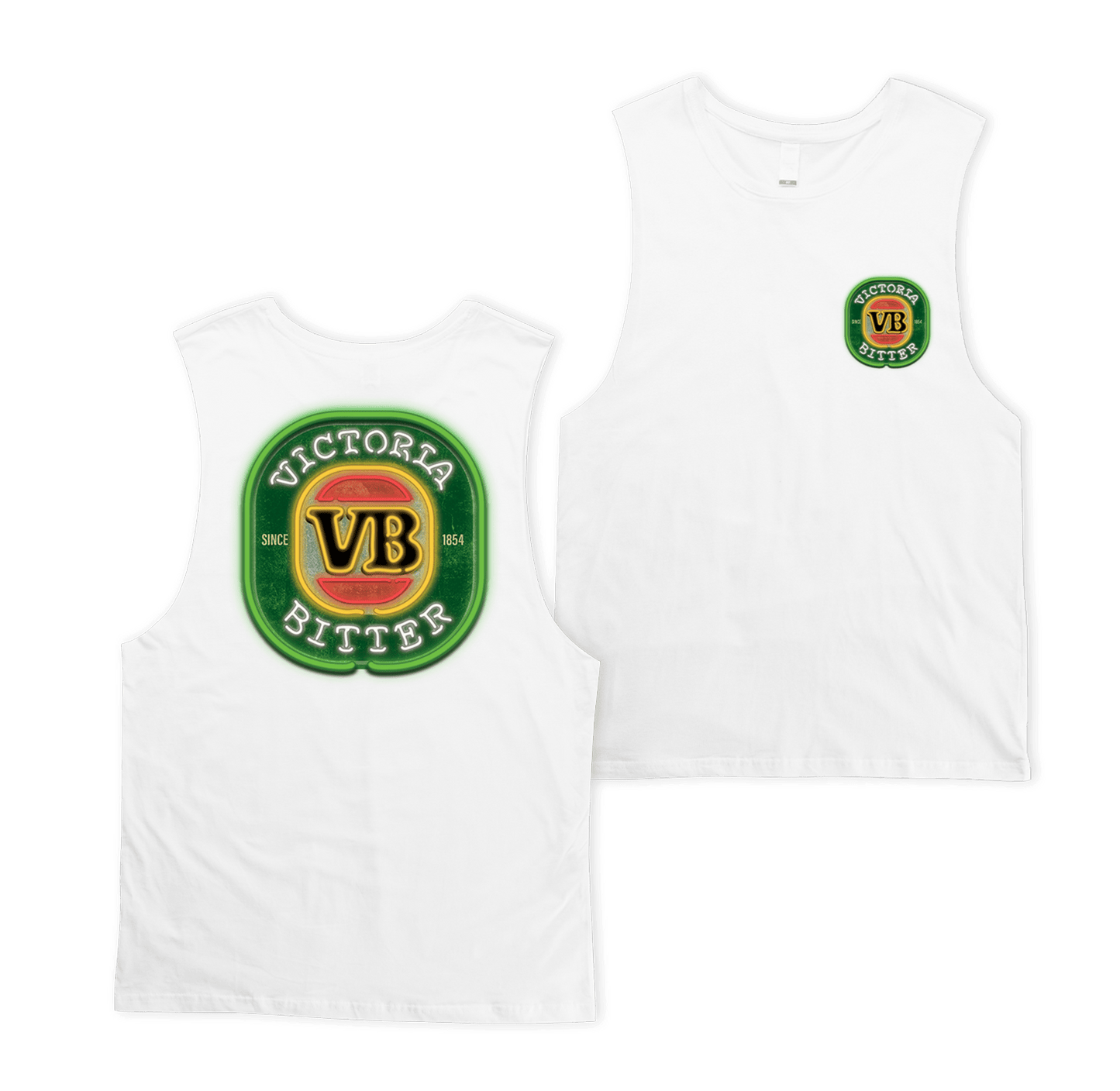 VB Neon Muscle Tee White