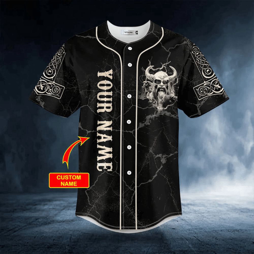 Viking Son Of Odin Valhalla Custom Baseball Jersey For Men Women, Gift For Baseball Fans, Custom Name - lylyprint.com