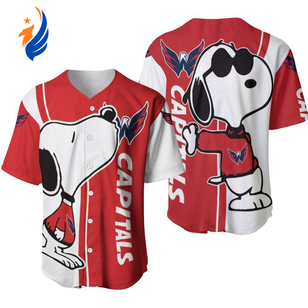 Washington Capitals snoopy lover Printed Baseball Jersey - Gift for Women Men - Bafud