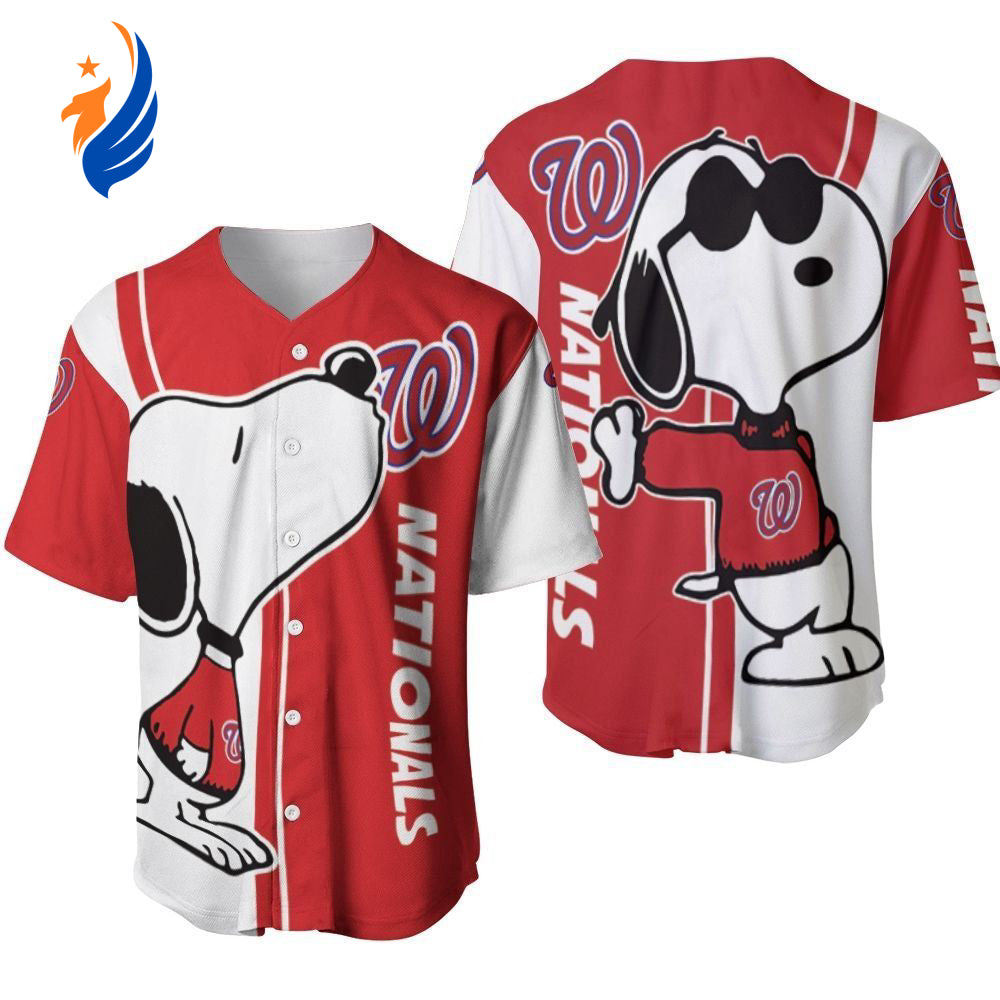Washington Nationals snoopy lover Printed Baseball Jersey - Gift for Women Men - Bafud