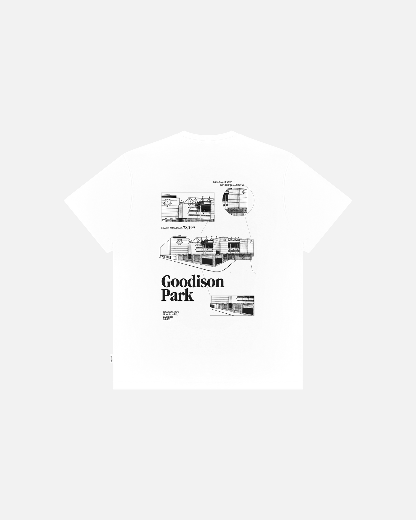 Everton Goodison Park Blueprint Tee - White