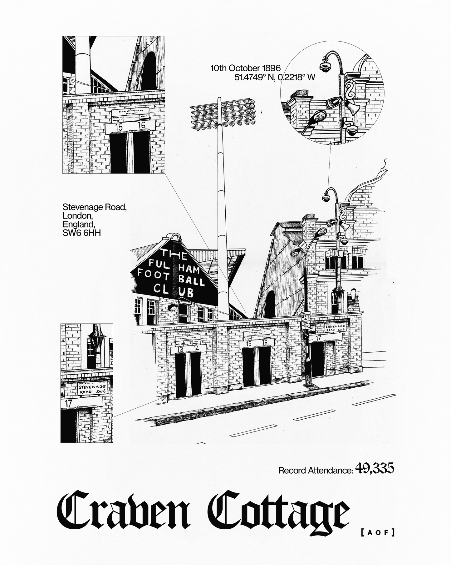 Craven Cottage Blueprint - Tee