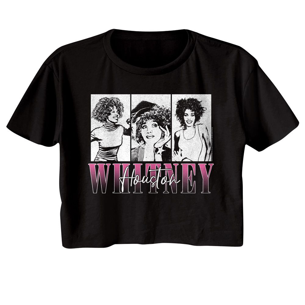 Whitney Houston - Three Rectangles Womens Crop Tee