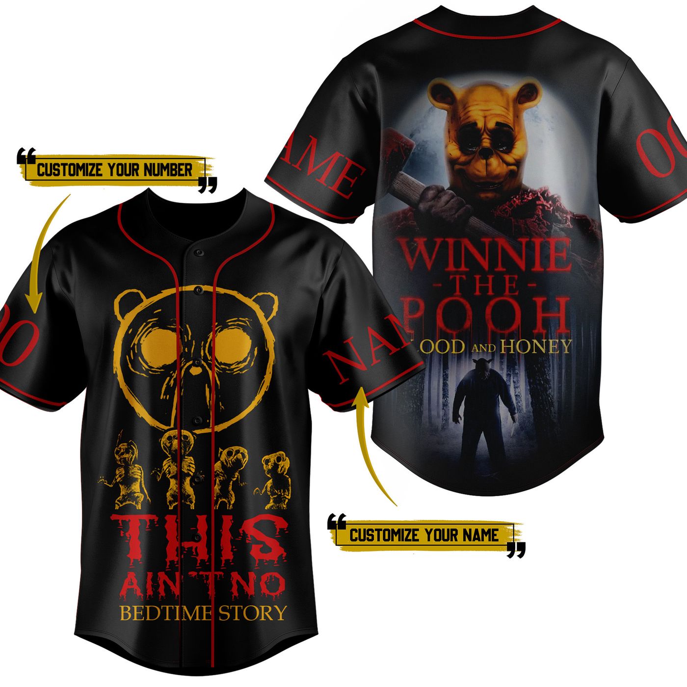Shop the Playful Winnie the Pooh Baseball Jersey for All Ages – Men Women and Kids! - Bafud