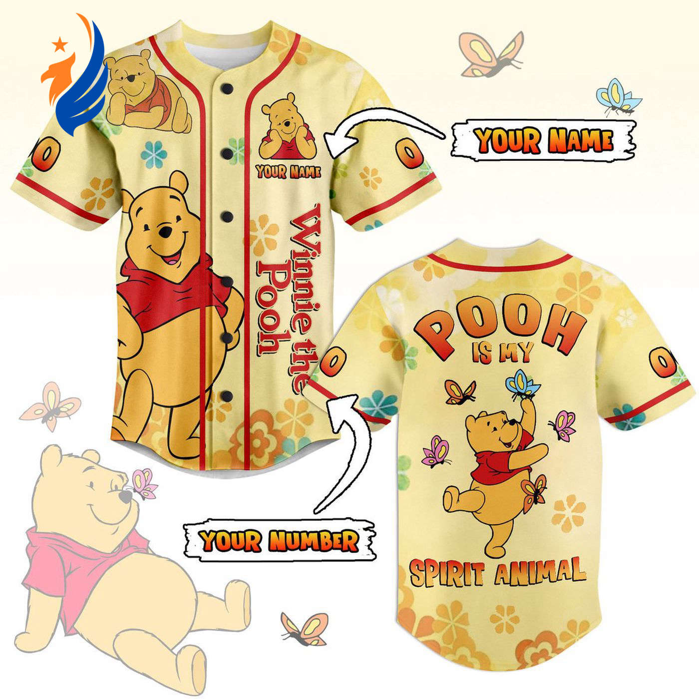 Get Ready for Adventure with Winnie-the-Pooh Baseball Jersey - Perfect for Men Women and Kids! - Bafud
