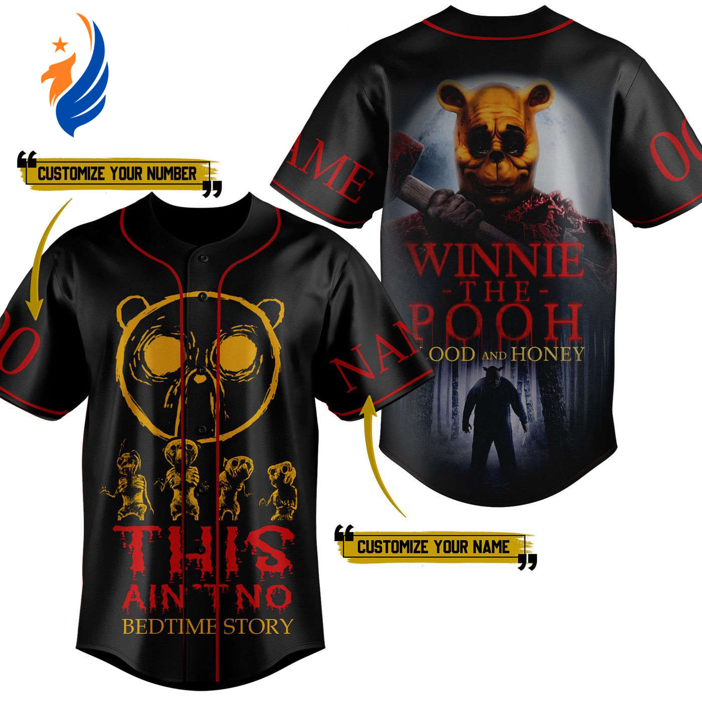 Shop the Playful Winnie the Pooh Baseball Jersey for All Ages – Men Women and Kids! - Bafud