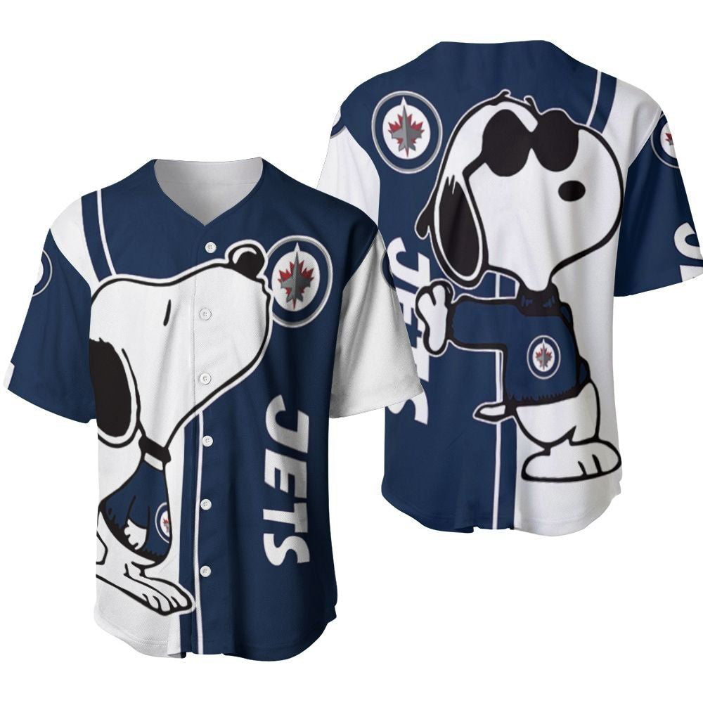 Winnipeg Jets snoopy lover Printed Baseball Jersey Gift for Men Dad - Gift for Women Men - Bafud