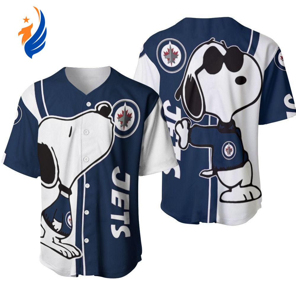 Winnipeg Jets snoopy lover Printed Baseball Jersey - Gift for Women Men - Bafud