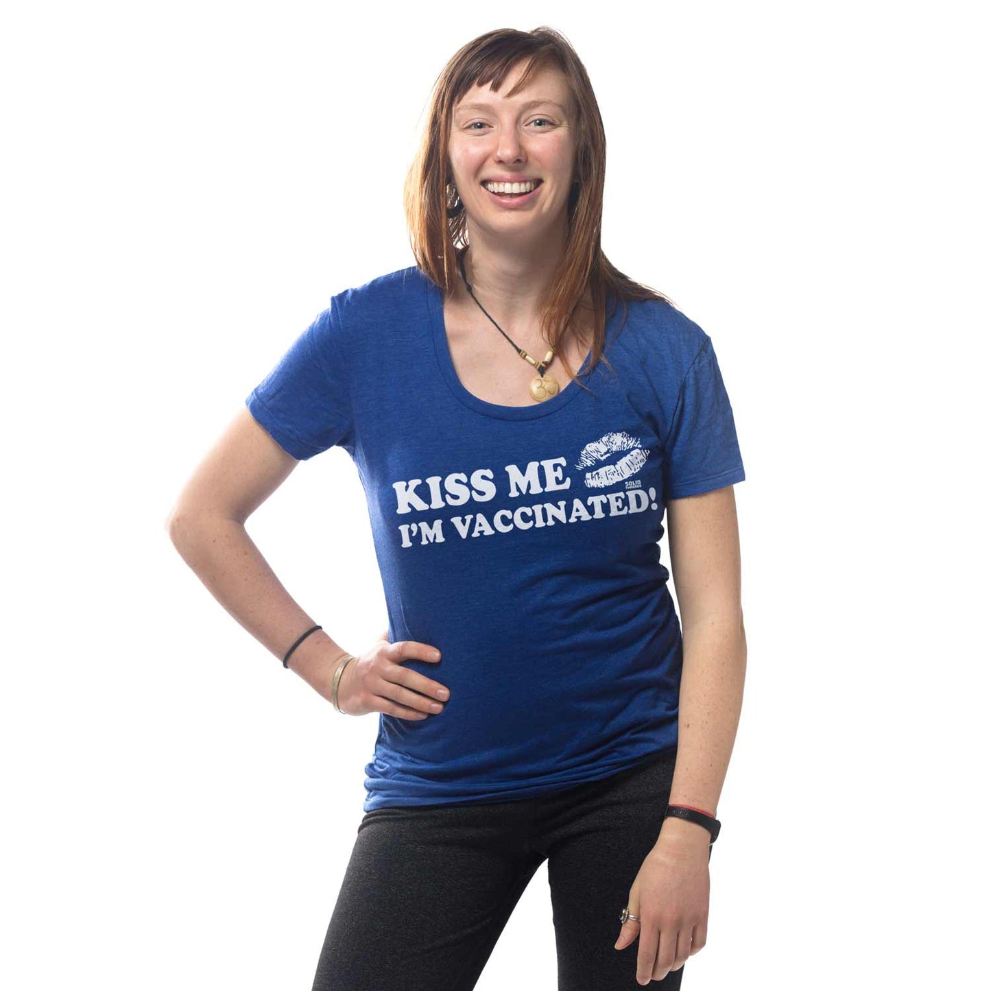 Women's Kiss Me I'm Vaccinated T-shirt | Supports World Health