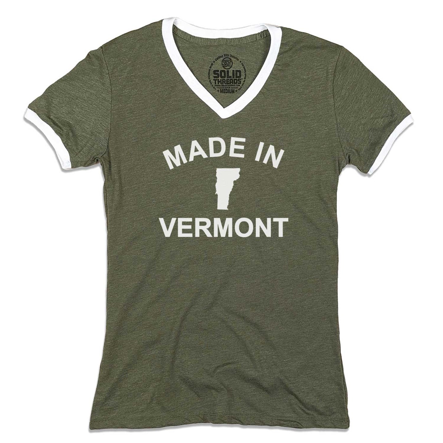 Women's Made in Vermont Ringer V-neck Tee